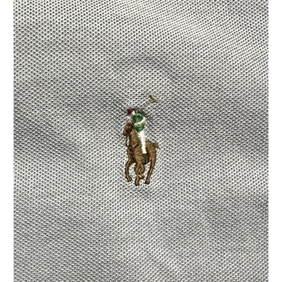 Ralph Lauren Knit Oxford Button Down Shirt Mens Medium Gray Grey Flesh Pony Prep - Picture 4 of 10